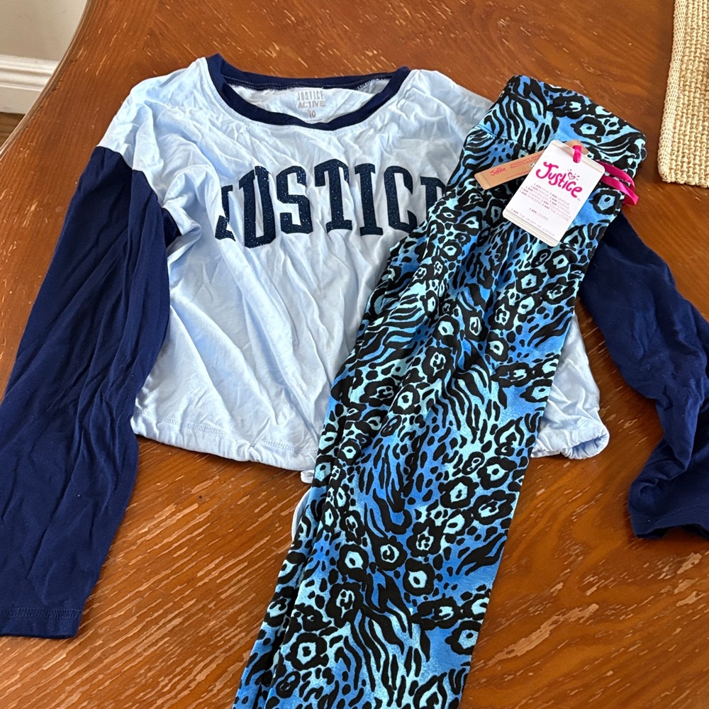 Justice Kids Blue and Navy Pajama Set